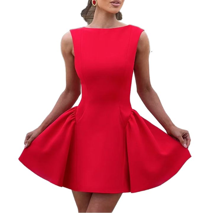 Fashion Summer Temperament Slim Fit Sleeveless Elegant Backless A-line Dress Sexy Party Mini Dresses